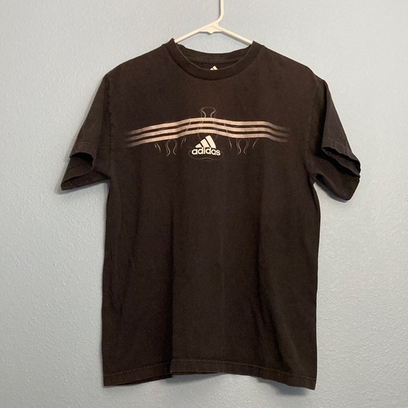 Vintage Adidas Logo Tee - Black - Size Small - Picture 1 of 3